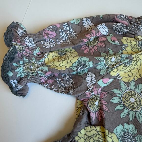 Matilda Jane Grey Floral Peasant Top Hello Lovely Collection 6 - Picture 6 of 11